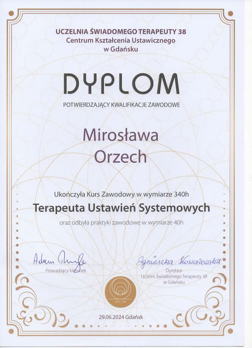 Dyplom Terapeuta Ustawień Systemowych